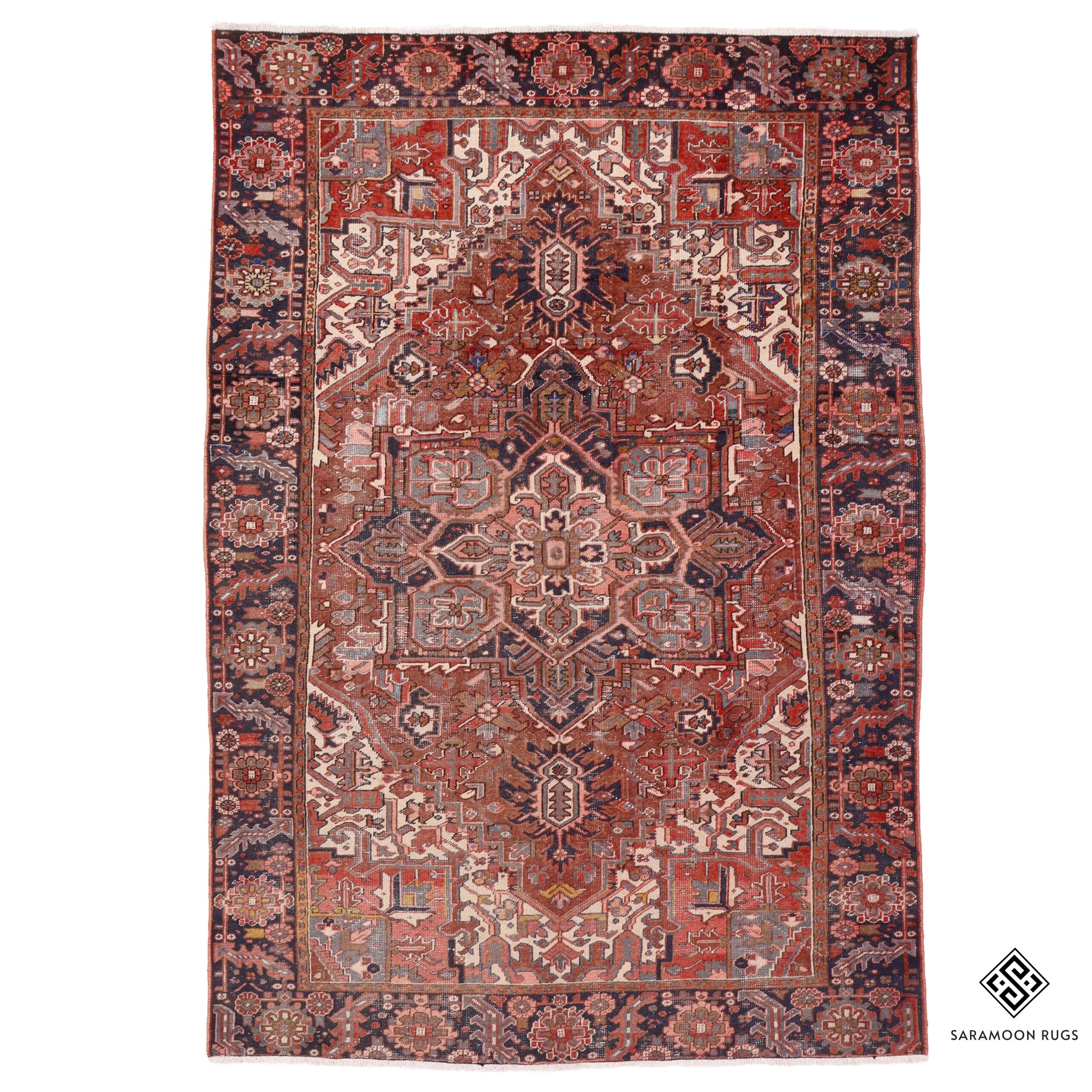 Hand Knotted Antique Heriz Rug 10 4x7 4 Code 2440 - View 1