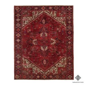 Hand-Knotted Heriz Rug, 9' 1"x11' 3", Code: 1612