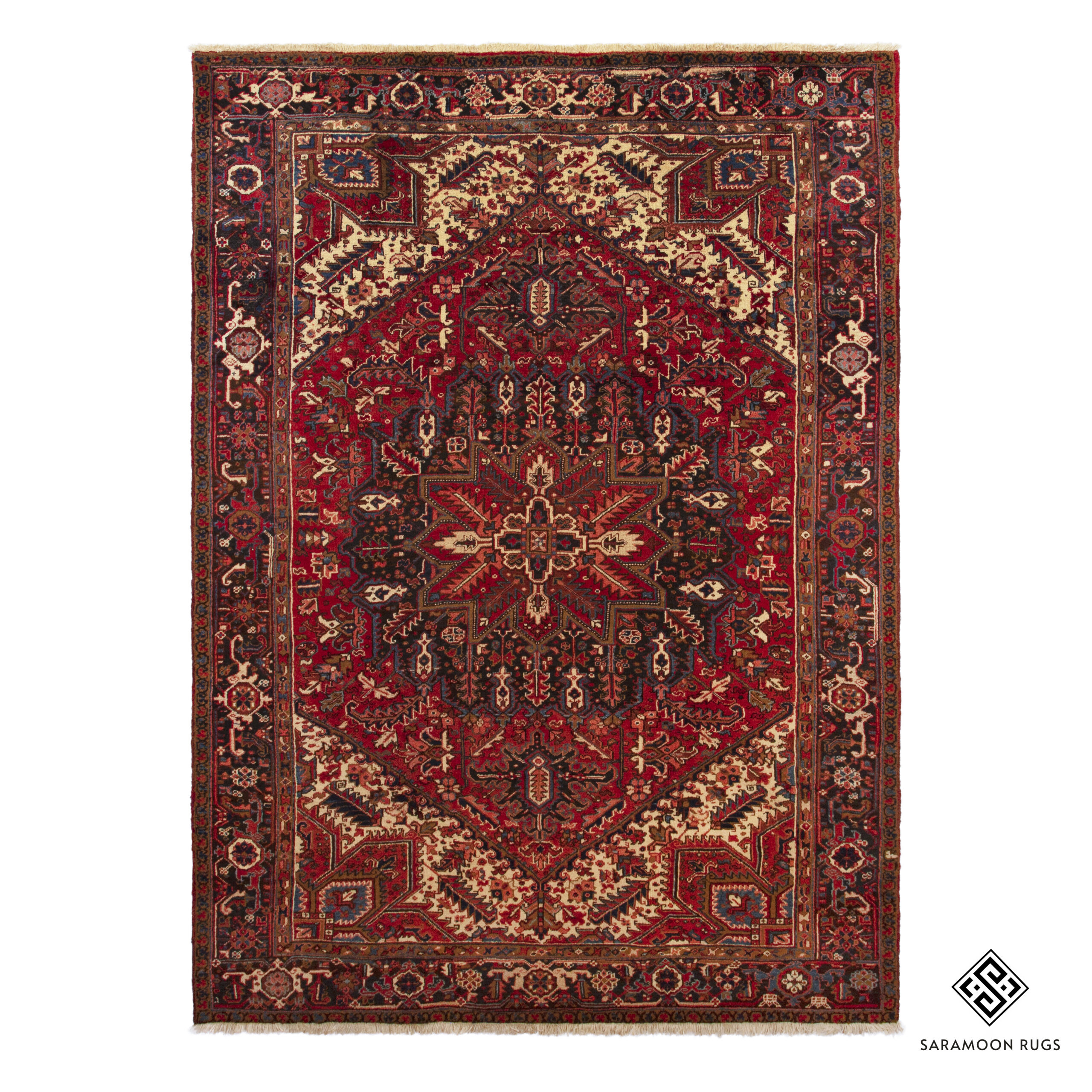 Hand-Knotted Heriz Rug, 9' 1"x11' 3", Code: 1612
