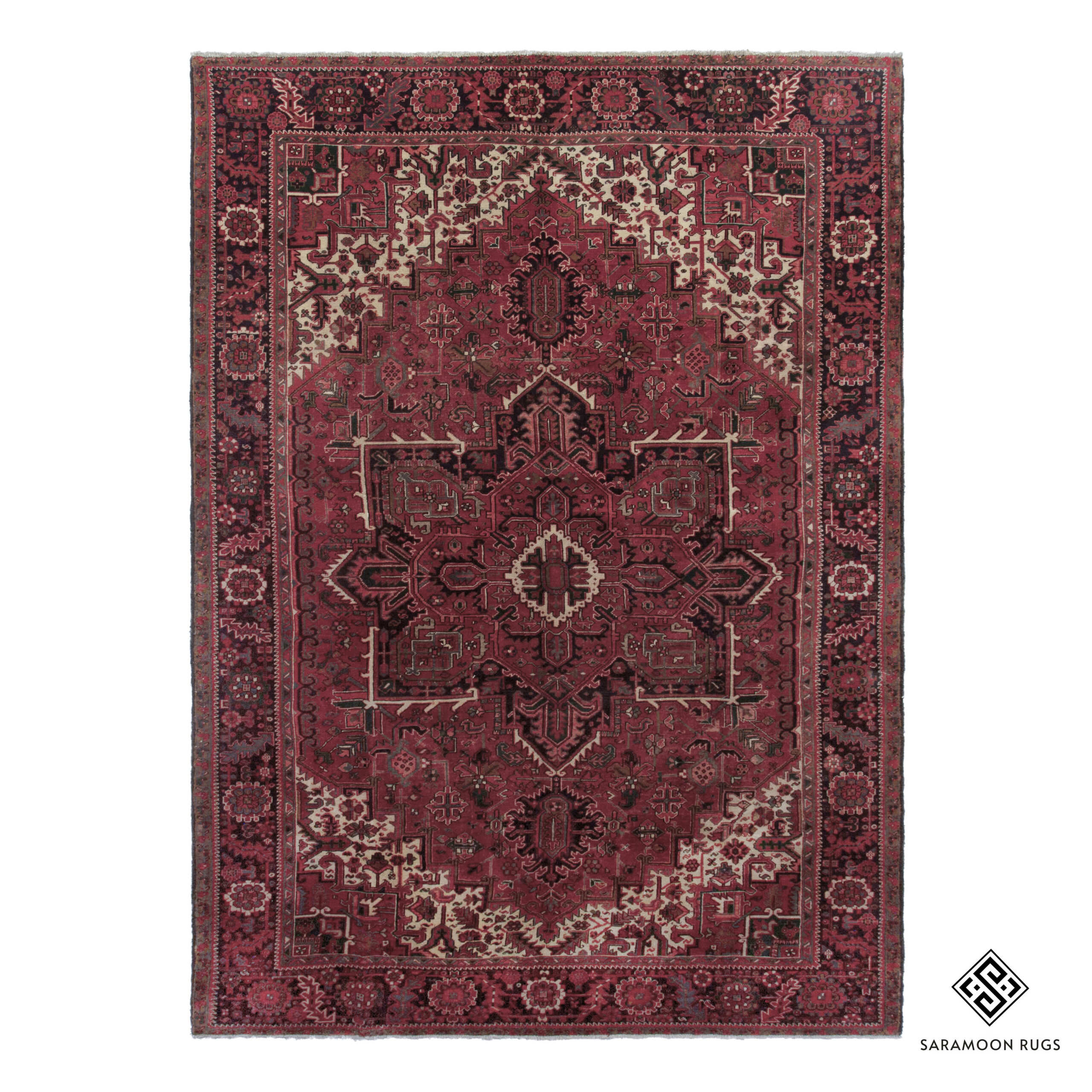 Hand-Knotted Heriz Rug, 9' 1"x12' 9", Code: 1613