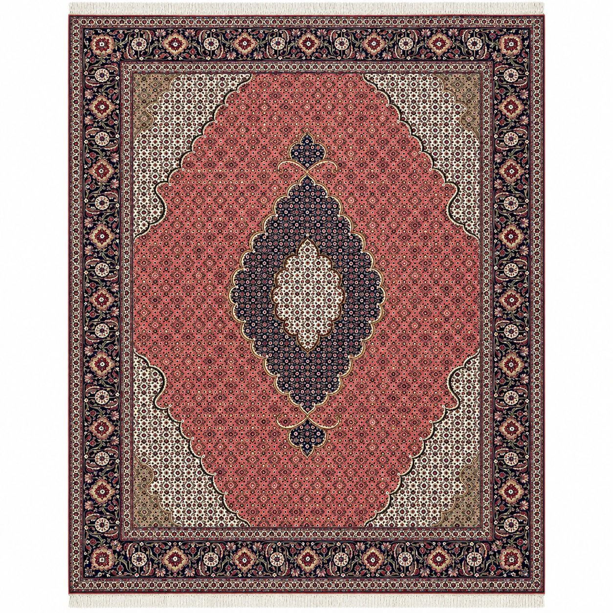 Hand-knotted Tabriz Vintage Mahi Rug, 8'x6'8", Code:1250